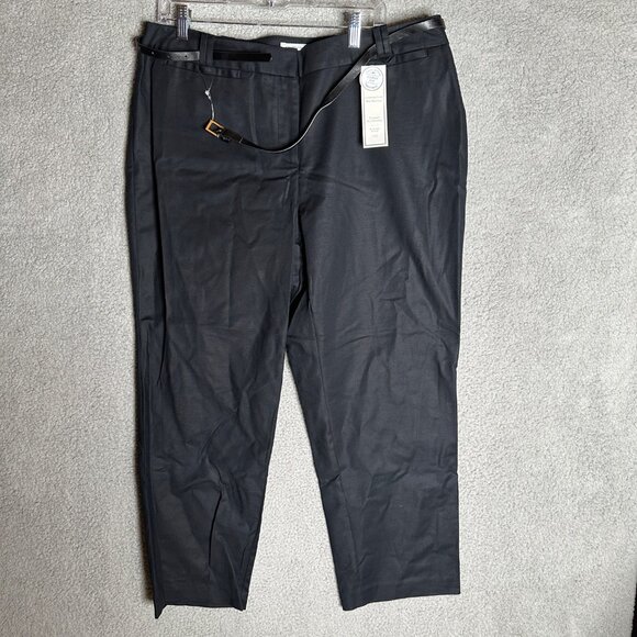 Charter Club Pants Womens 16W Black Curvy Fit Tummy Slimming Slim Leg Ankle - Picture 1 of 8